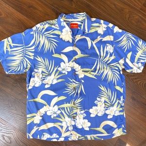 TOMMY BAHAMA  100% Silk Tropical Print Shirt XL
